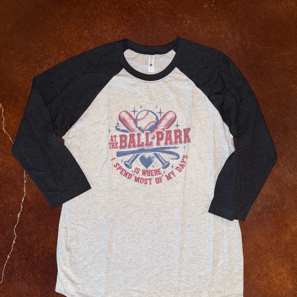 Gray and Black Baseball Graphic Tee